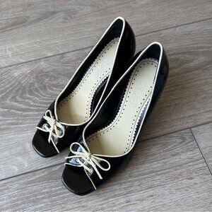 Franco Sarto Gabriel Patent Leather Open Toe  Pumps